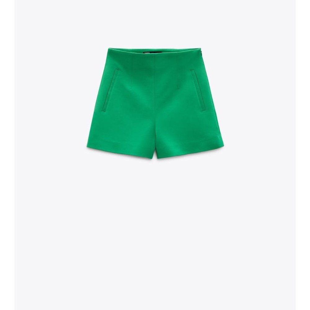 Zara HIGH WAISTED SHORTS Green